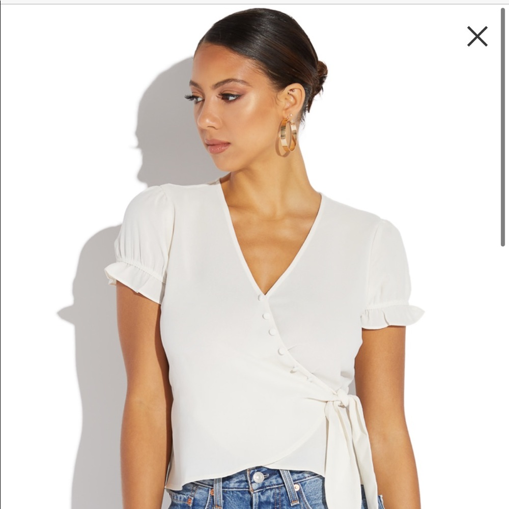 Button Detail Wrap Blouse (NWT)